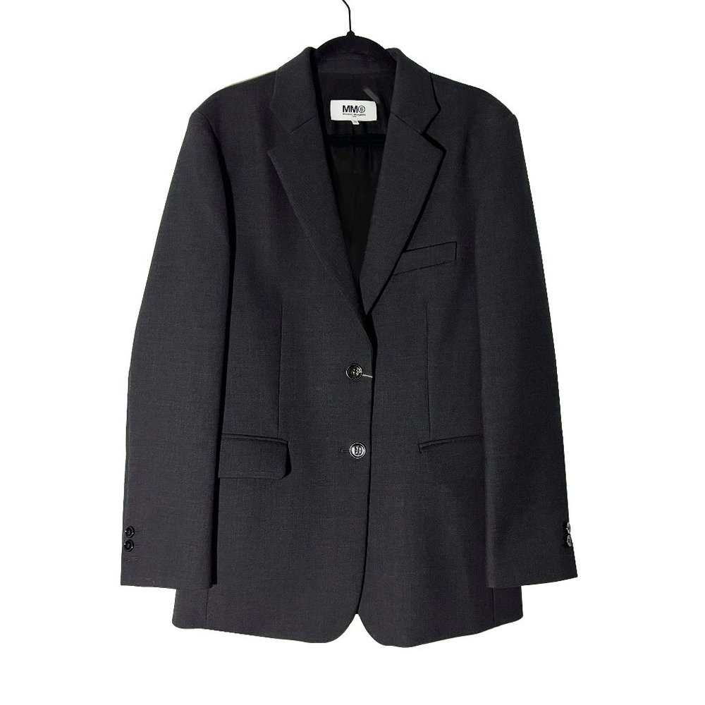Maison Martin Margiela MM6 grey oversized blazer with cut outs originally $1230